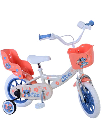 Volare Kinderfahrrad Disney Stitch für Mädchen 12 Zoll Kinderrad Cremefarben 3 Jahre