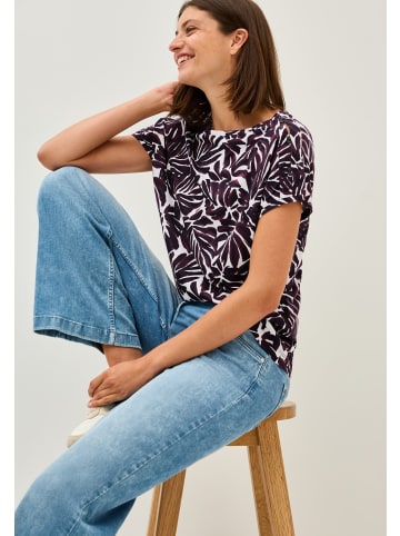 Cecil 'Print-Shirt mit Knopfdetail' Rot