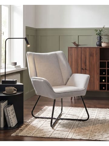 Beliani Sessel GRESSELA in Grau/Schwarz - (W) 67 x (H) 87 x (L) 67 cm