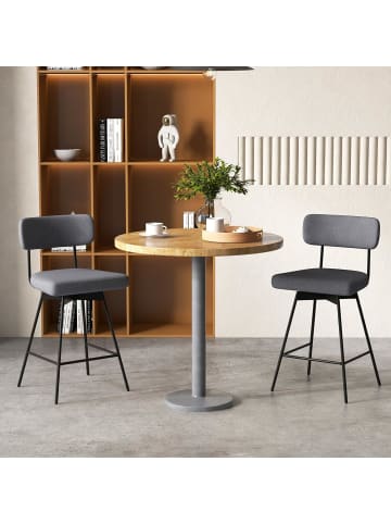 COSTWAY 2er Set Barhocker drehbar 47 x 51 x 90,5 cm in Grau