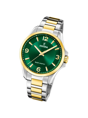 Festina Analog-Solaruhr Festina Solar Energy silber, gold groß (ca. 42mm)