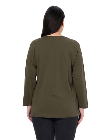 Ulla Popken Shirt in dunkel khaki