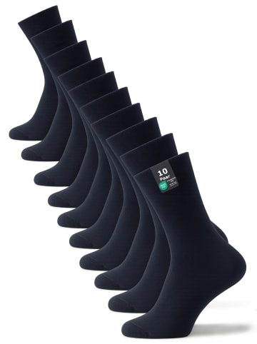 Cotton Prime® 10 Paar Unisex Socken Baumwollsocken - Back to Basic in marineblau