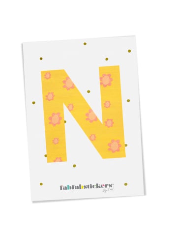 Fabfabstickers Buchstabe "N2" aus Stoff in Pink-Mix zum Aufbügeln