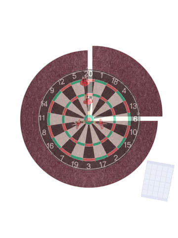relaxdays 4-tlg. Dartscheibe-Schutzring Set in Bordeaux  - Ø 60 cm