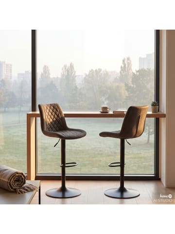 home24 Barstuhl Wismes (2er-Set) in Vintage Grau