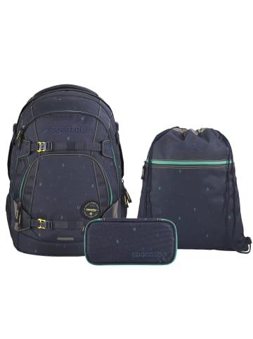 Coocazoo Schulrucksack-Set MATE Happy Raindrops 3-teilig in Blau