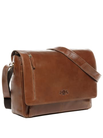 SID & VAIN Leder-Umhängetasche Leder Businesstasche Unisex Joseph in braun