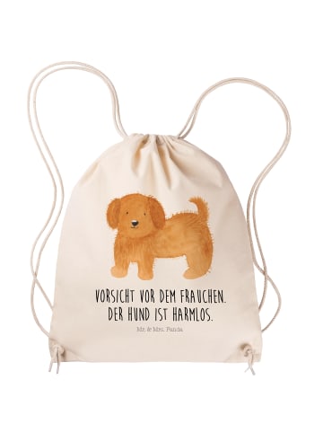 Mr. & Mrs. Panda Tasche Hund Flauschig mit Spruch in Creme