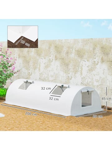 Outsunny Gewächshaus 300L x 80B x 45H cm Weiß