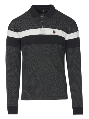 KOROSHI Langarm-Poloshirt in SCHWARZ
