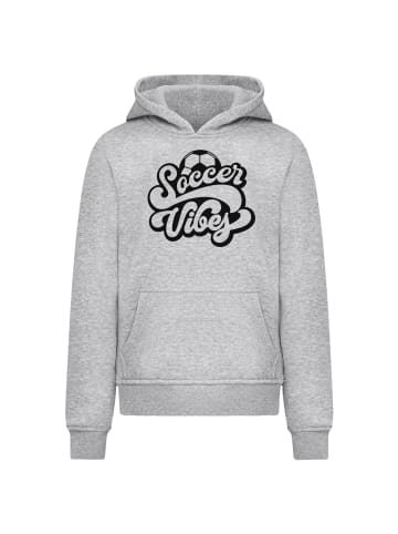 F4NT4STIC Hoodie Soccer Vibes Typography Sporty Graphic in grau meliert
