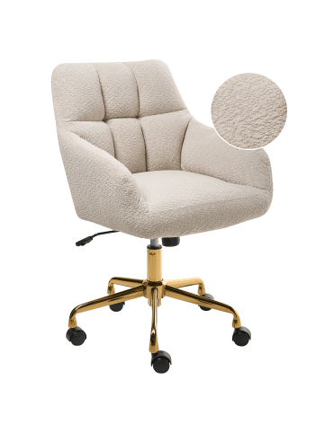 Beliani Bürostuhl PALMDALE in Beige/Schwarz/Gold - (W) 58 x (H) 87 x (L) 61 cm