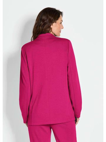GOLDNER Kurzgröße:  Damenblazer mit Reverskragen und Paspeltaschen in pink