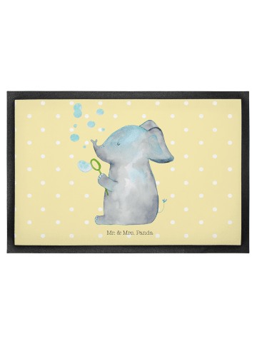 Mr. & Mrs. Panda Fussmatte Elefant Seifenblasen ohne Spruch in Gelb Pastell
