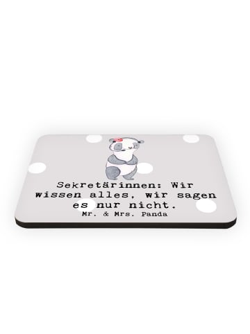 Mr. & Mrs. Panda Magnet Sekretärin Geheimnisträgerin mit Spruch in Grau Pastell