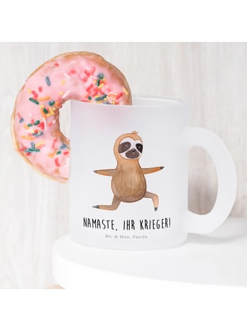 Mr. & Mrs. Panda Häferl Faultier Yoga mit Spruch in Transparent
