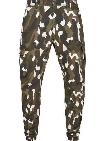 Urban Classics Urban Classics Herren Geometric Camo Stretch Twill Cargo Pants in wood camo