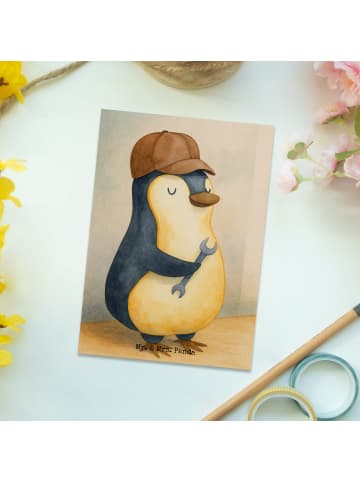 Mr. & Mrs. Panda Postkarte Wenn Papa es nicht reparieren kann, s... in Weiß