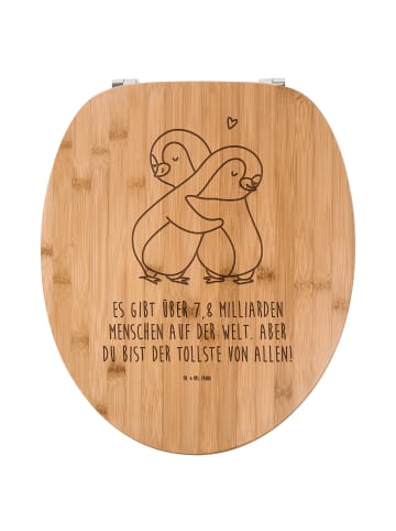 Mr. & Mrs. Panda Toilettenbrille Pinguine Kuscheln mit Spruch in Transparent