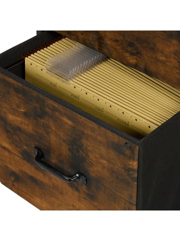 relaxdays Rollcontainer in Braun/ Schwarz - (B)40 x (H)68 x (T)40 cm