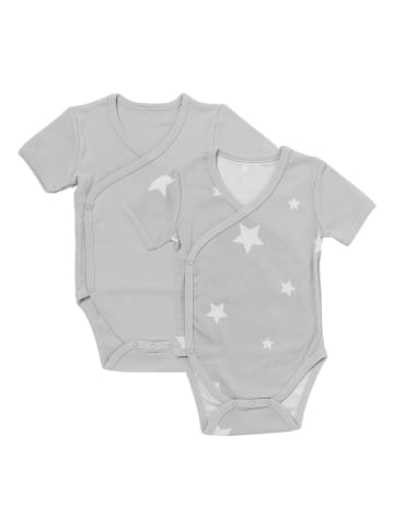 Schlummersack Bio Baby-Wickelbodys kurzarm 2er-Pack in Grau