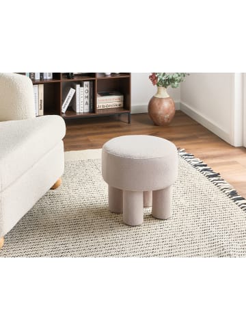 Beliani Hocker CANBY in Weiß - (W) 43 x (H) 38 x (L) 43 cm