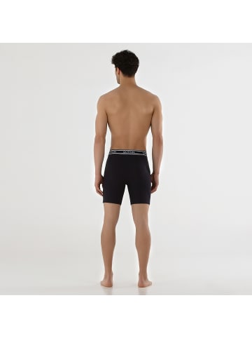 Qotton Boxershorts 3er Pack Lange Boxershorts in Blau