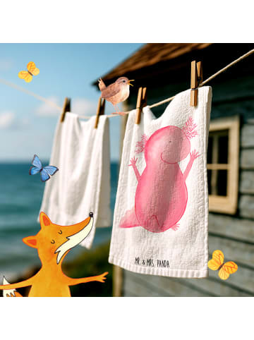 Mr. & Mrs. Panda Handtuch Klein Axolotl Hurra ohne Spruch in Weiß