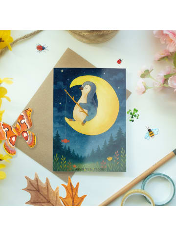 Mr. & Mrs. Panda babykarte Pinguin Mond Design ohne Spruch in Weiß