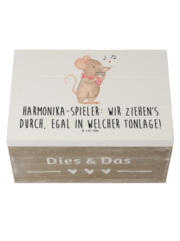 Mr. & Mrs. Panda Aufbewahrungsbox Harmonika Spieler mit Spruch in Weiß