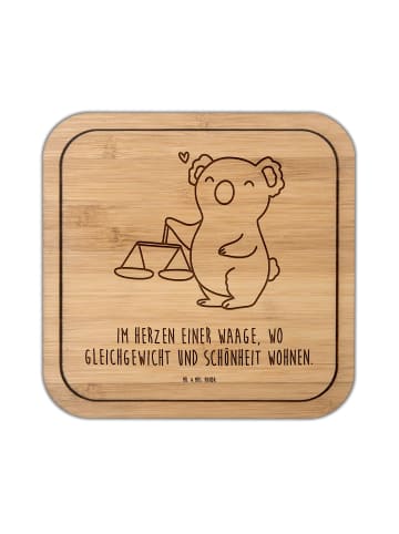 Mr. & Mrs. Panda Glasuntersetzer Waage Astrologie mit Spruch in Transparent