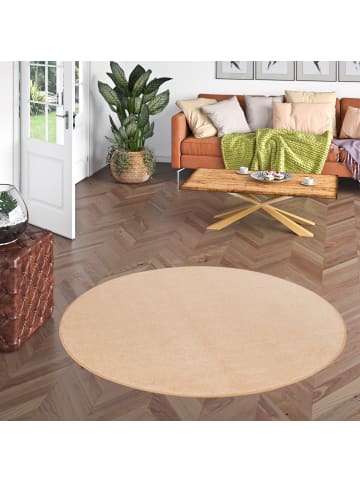 Snapstyle Velours-Teppich Joy Rund in beige