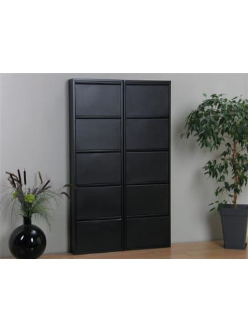 ebuy24 Schuhschrank Pisa Schwarz 101 x 16 cm