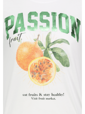 Sublevel Spruchprint Shirt Rundhals Kurzarm Regular Fit in Weiß