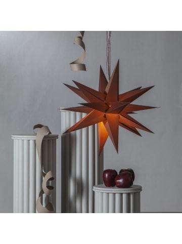 MARELIDA Papierstern 3D Stern mit Dekoband hängend 18-zackig D: 55cm in braun