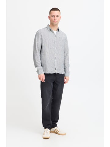 BLEND Langarmhemd BHBOBBY Shirt stripe 20717860 modisches Langarmhemd in Leinenmix-Qualität in Blau