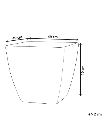 Beliani Outdoor Blumentopf ZELI in Grau - (W) 49 x (H) 49 x (L) 49 cm