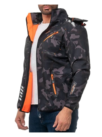 Geographical Norway Herren Regular Fit Softshelljacke  in Black-Orange