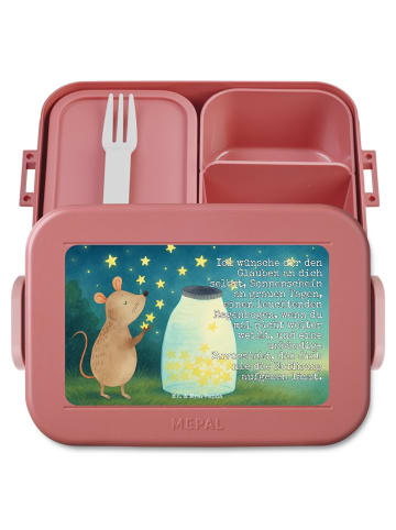 Mr. & Mrs. Panda Bentobox Maus Sterne Design mit Spruch in Rot Pastell