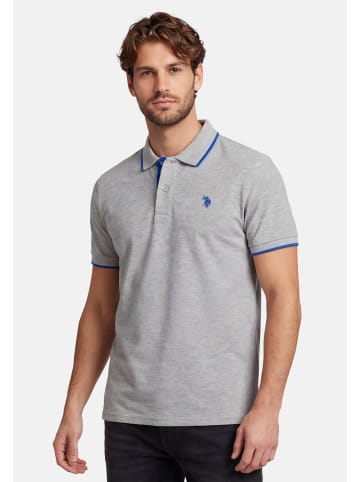 U.S. Polo Assn. Poloshirt USKayle – Classic Fit kurzarm mit Logo-Stickerei in Grau-Royal