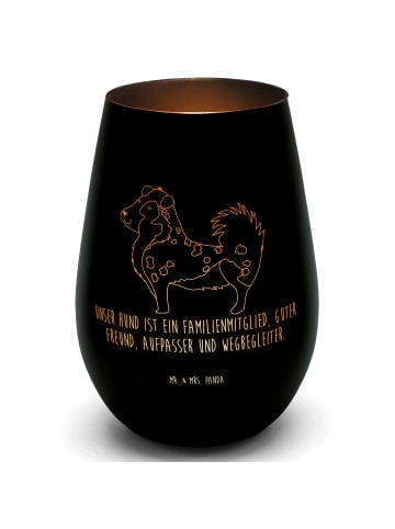 Mr. & Mrs. Panda Gold Windlicht Hund Australien Shepherd mit Spruch in Schwarz