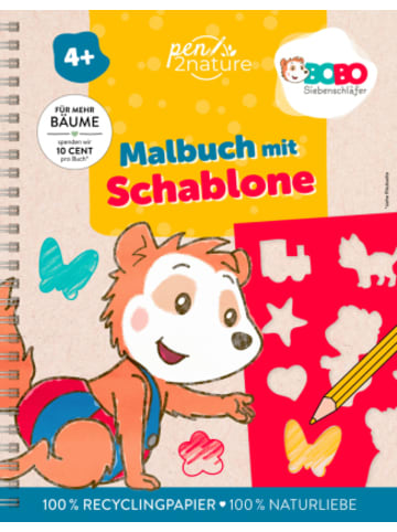 Pen2nature Buch - Bobo Siebenschläfer Malbuch mit Schablone. Zeichnen und Malen f&uum