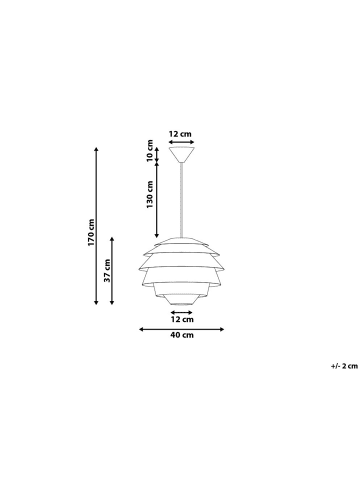 Beliani Pendelleuchten CONGO in Weiß - (W) 40 x (H) 170 x (L) 40 cm