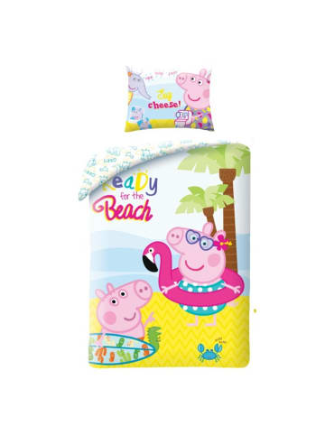Peppa Pig Peppa Pig Bettwäsche Set aus Baumwolle Bettdeckenbezug 140 × 200 in Mehrfarbig