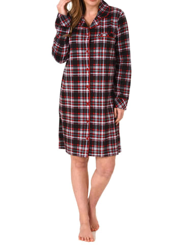 NORMANN Nachthemd zum durchknöpfen Karo - 69792 in rot