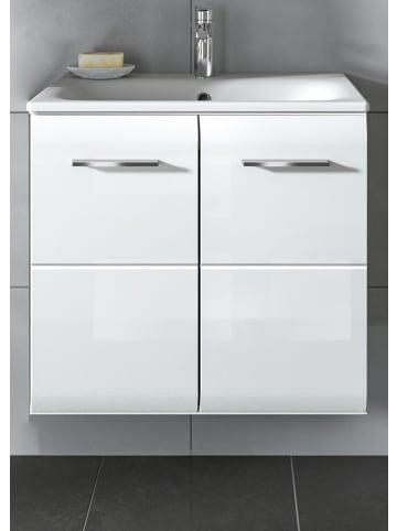 Inn.Furn Waschbeckenunterschrank inklusive Waschbecken weiß Hochglanz, hängend 60 cm
