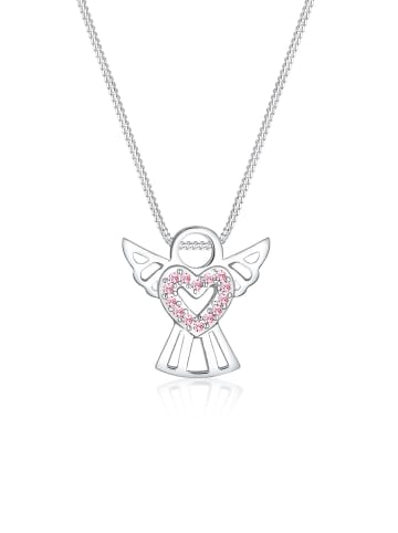 Elli Halskette 925 Sterling Silber Engel, Herz in Rosa