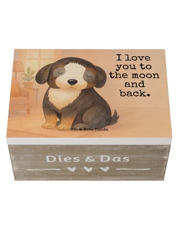 Mr. & Mrs. Panda Box Hund Entspannen Design mit Spruch in Weiß