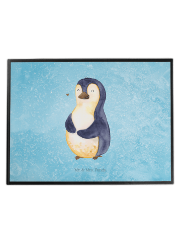 Mr. & Mrs. Panda Schreibunterlage Pinguin Diät ohne Spruch in Eisblau